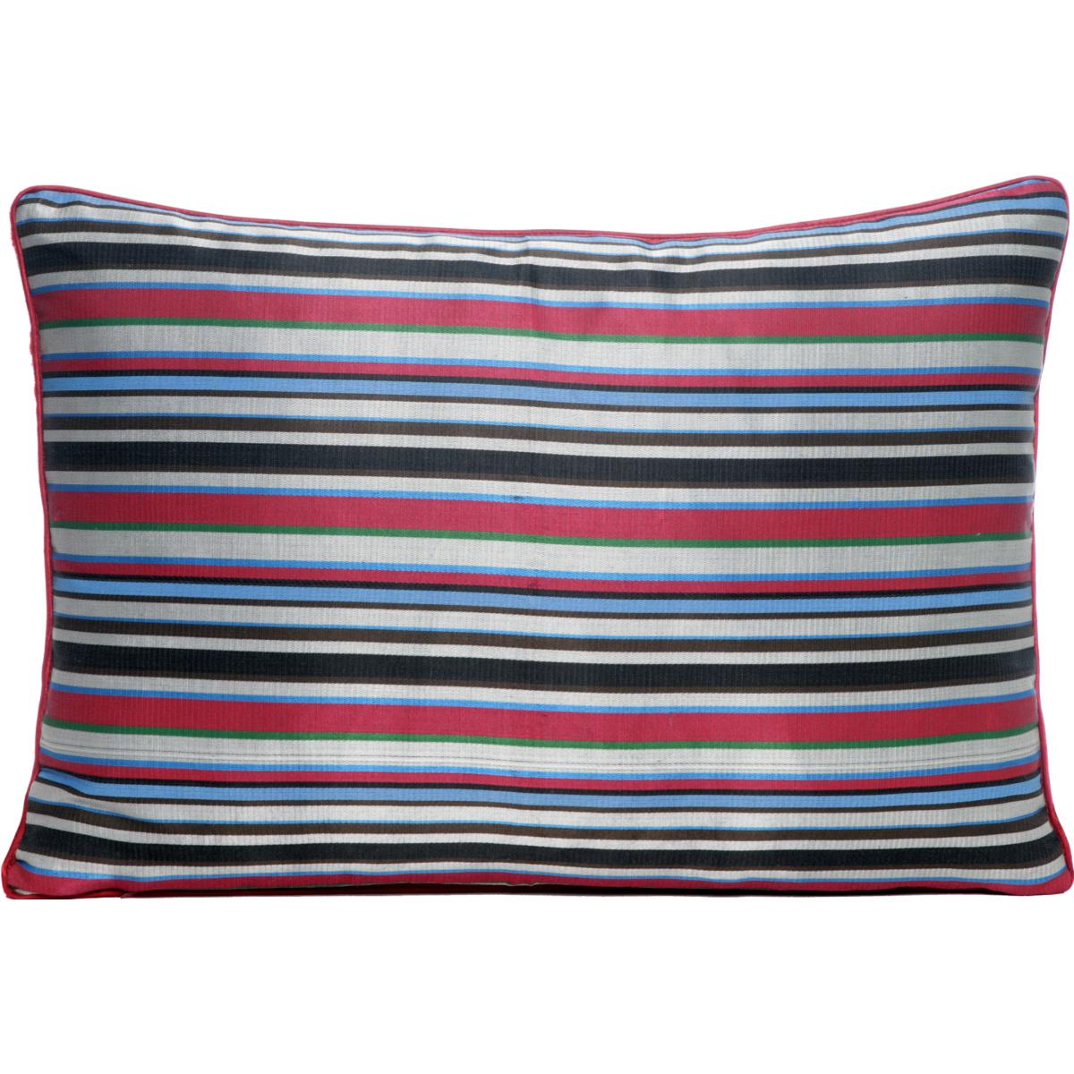 Red Hand-Woven Reversible Silk Velvet Ikat Cushion One Size Anor Living – image 3