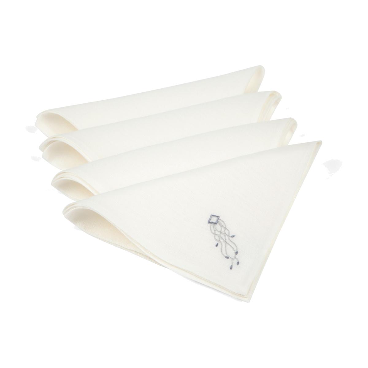 White Olog Napkin Irish Linen House