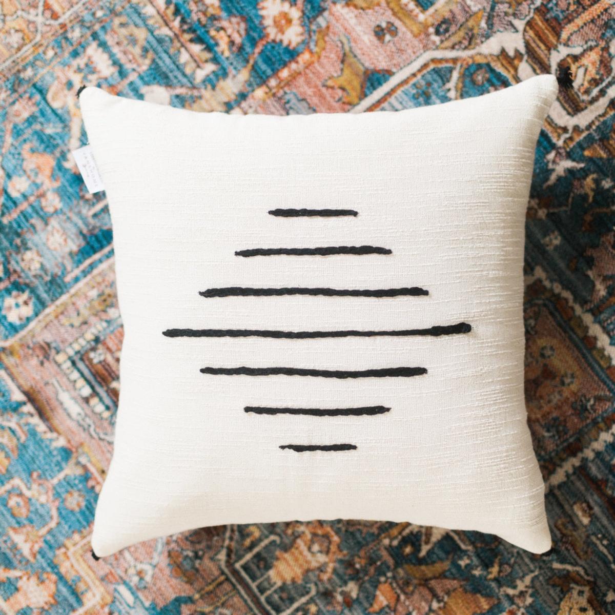 Black / White Hela Throw Pillow One Size Acacia Creations – image 2