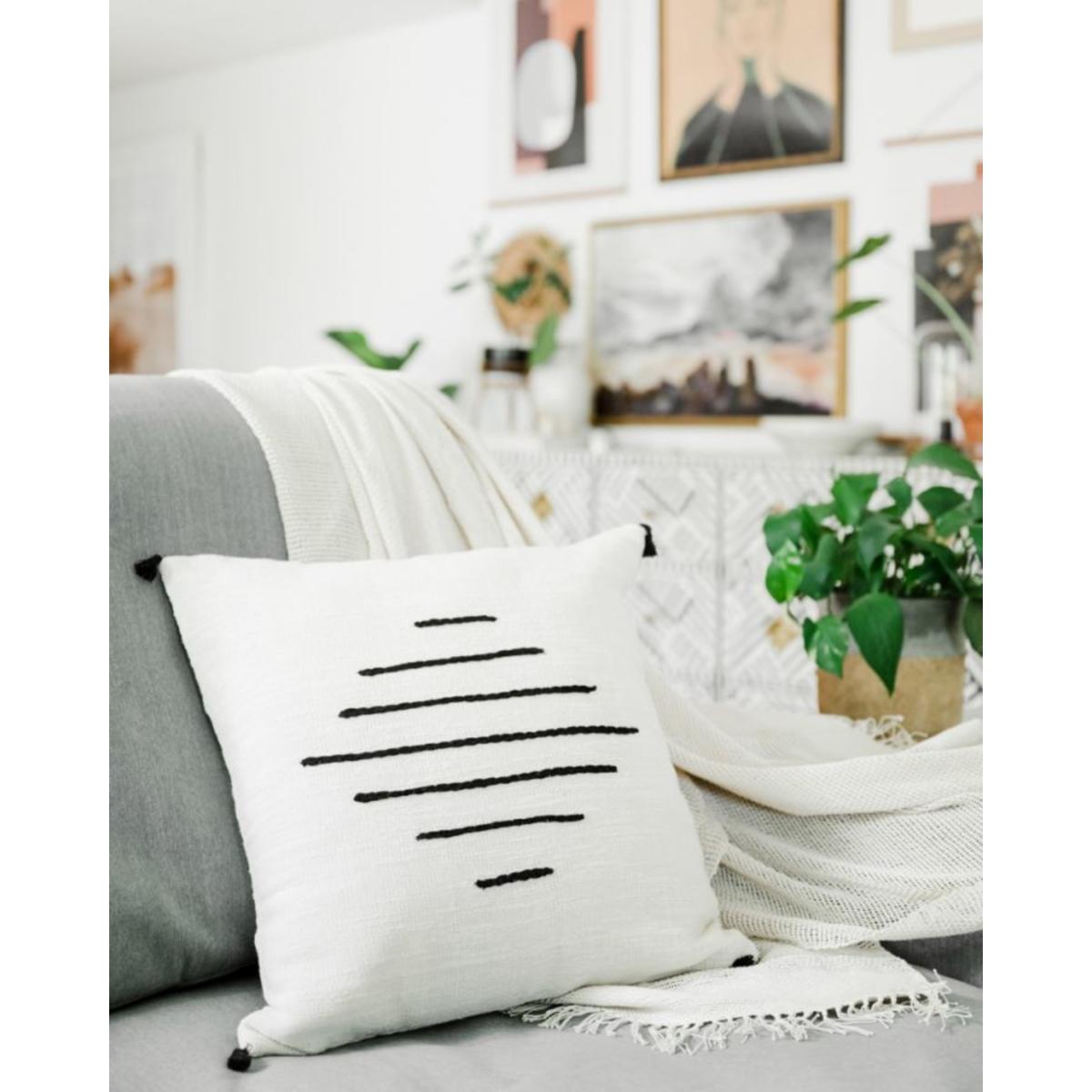 Black / White Hela Throw Pillow One Size Acacia Creations – image 3