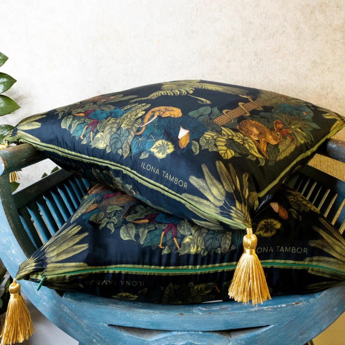 Green Silk Cushion The Beauty Of Diversity Ilona Tambor – image 2