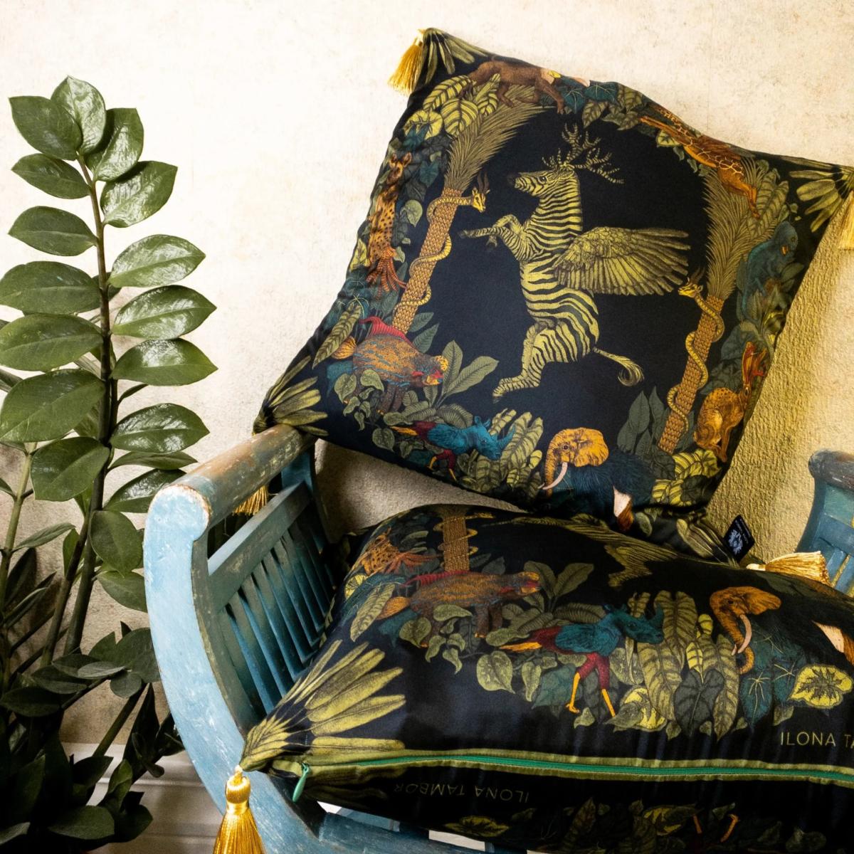 Green Silk Cushion The Beauty Of Diversity Ilona Tambor – image 3