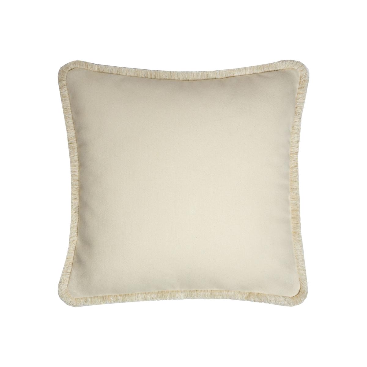 Wool Happy Pillow Cushion White Lo Decor – image 1