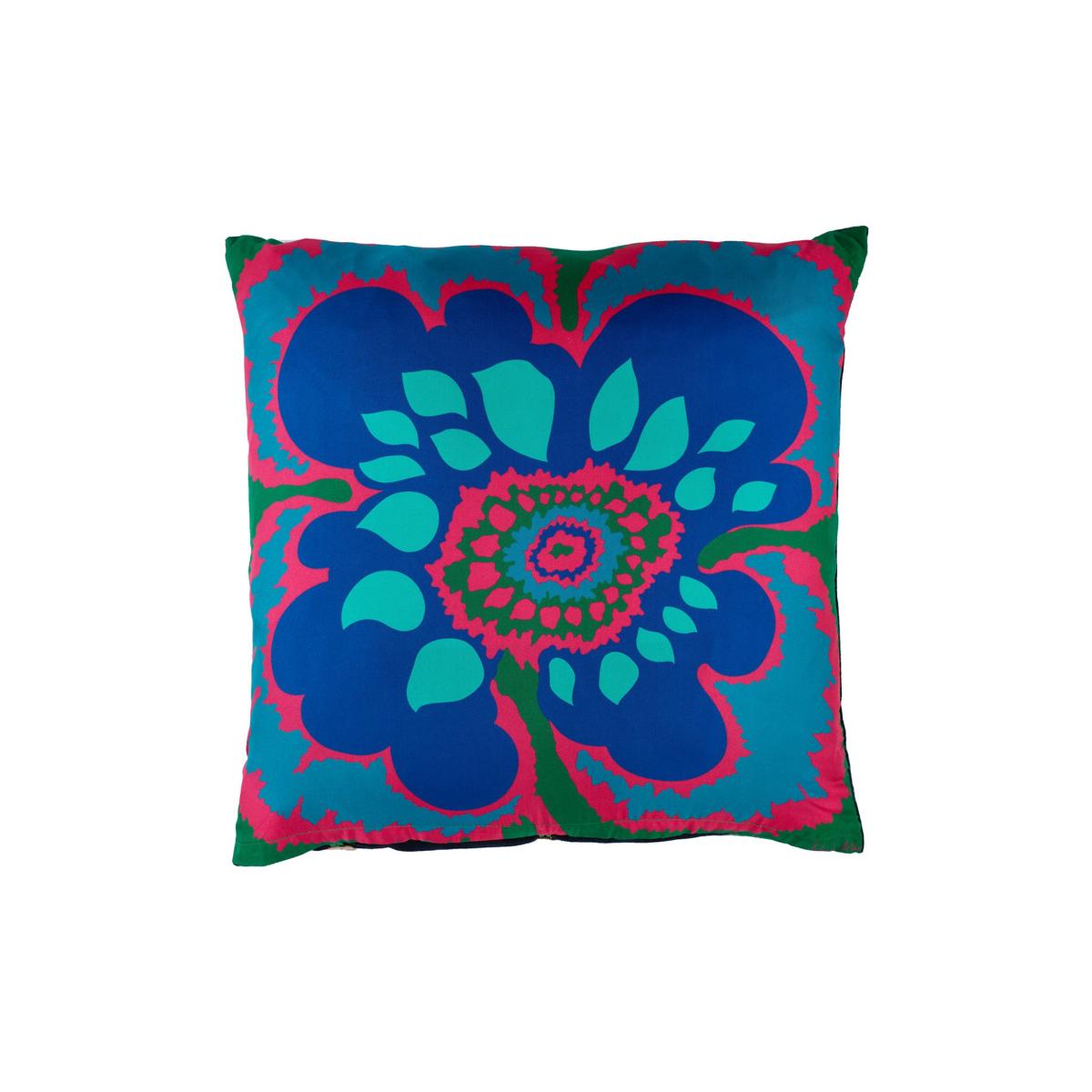 Green / Blue / Pink Blue Elsa Silk & Velvet Cushion Richard Allan London – image 2