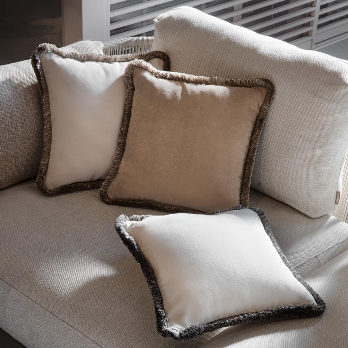 Velvet Sahara Fifty Cushion White Multicolor Fringes Lo Decor – image 2