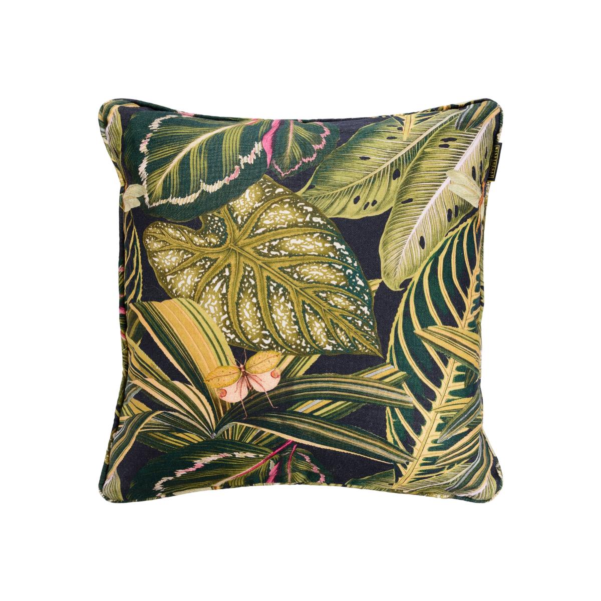 Green / Black Amazonia Linen Cushion By Mindthegap – image 1