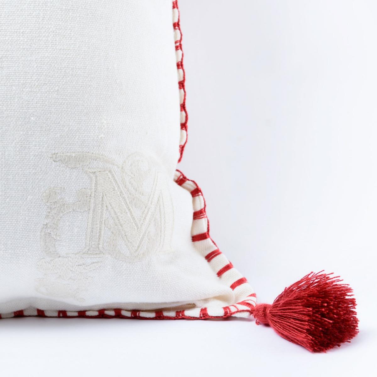 White / Red / Blue Roots Of Transylvania Linen Cushion By Mindthegap – image 4