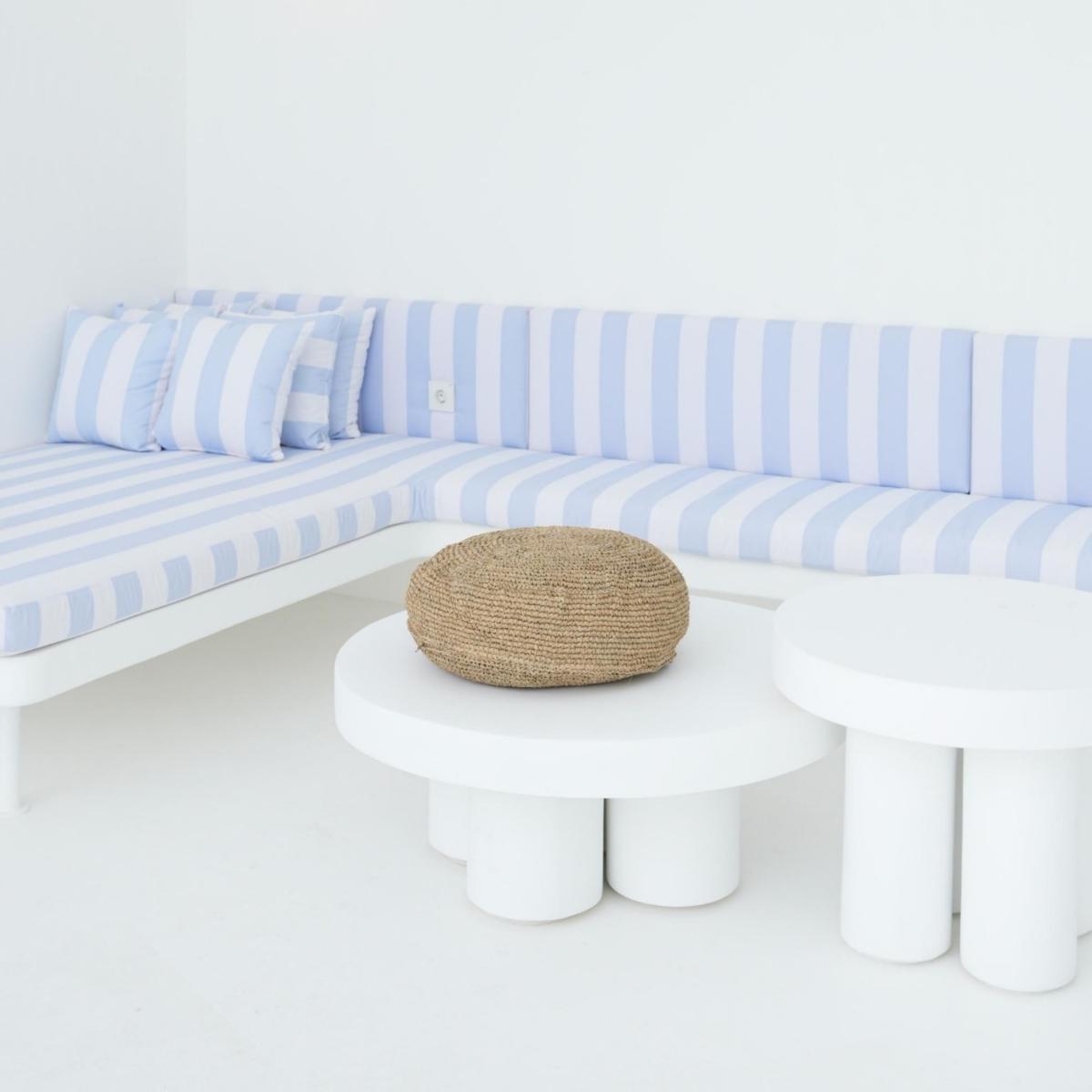 Neutrals Seagrass Pouf Floor Cushion Pink Haley – image 6