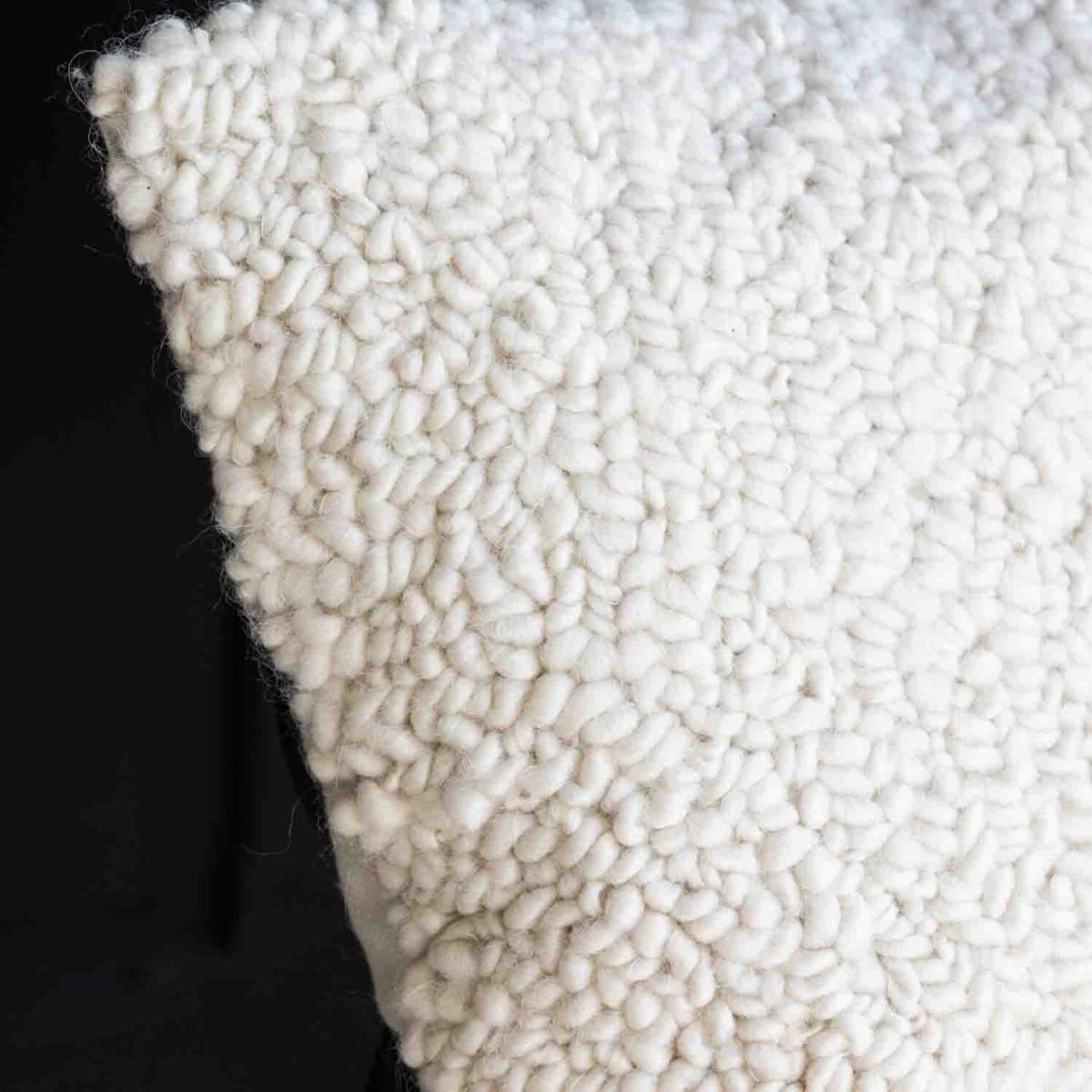 White Chunky Cream Boucle Cushion Rockett St George – image 4