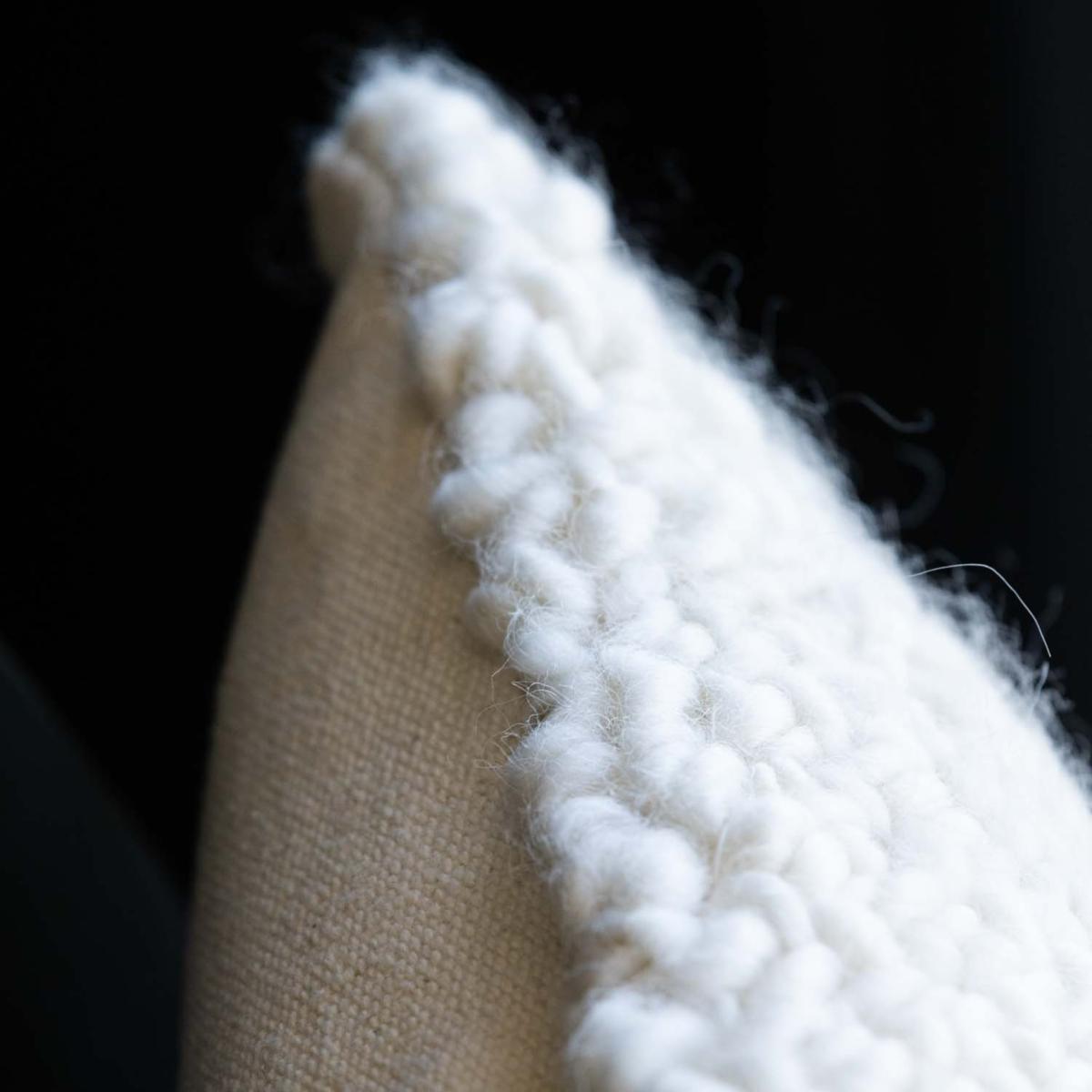 White Chunky Cream Boucle Cushion Rockett St George – image 5