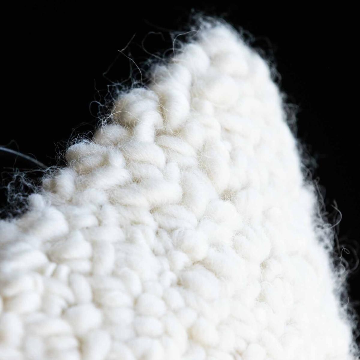 White Chunky Cream Boucle Cushion Rockett St George – image 7