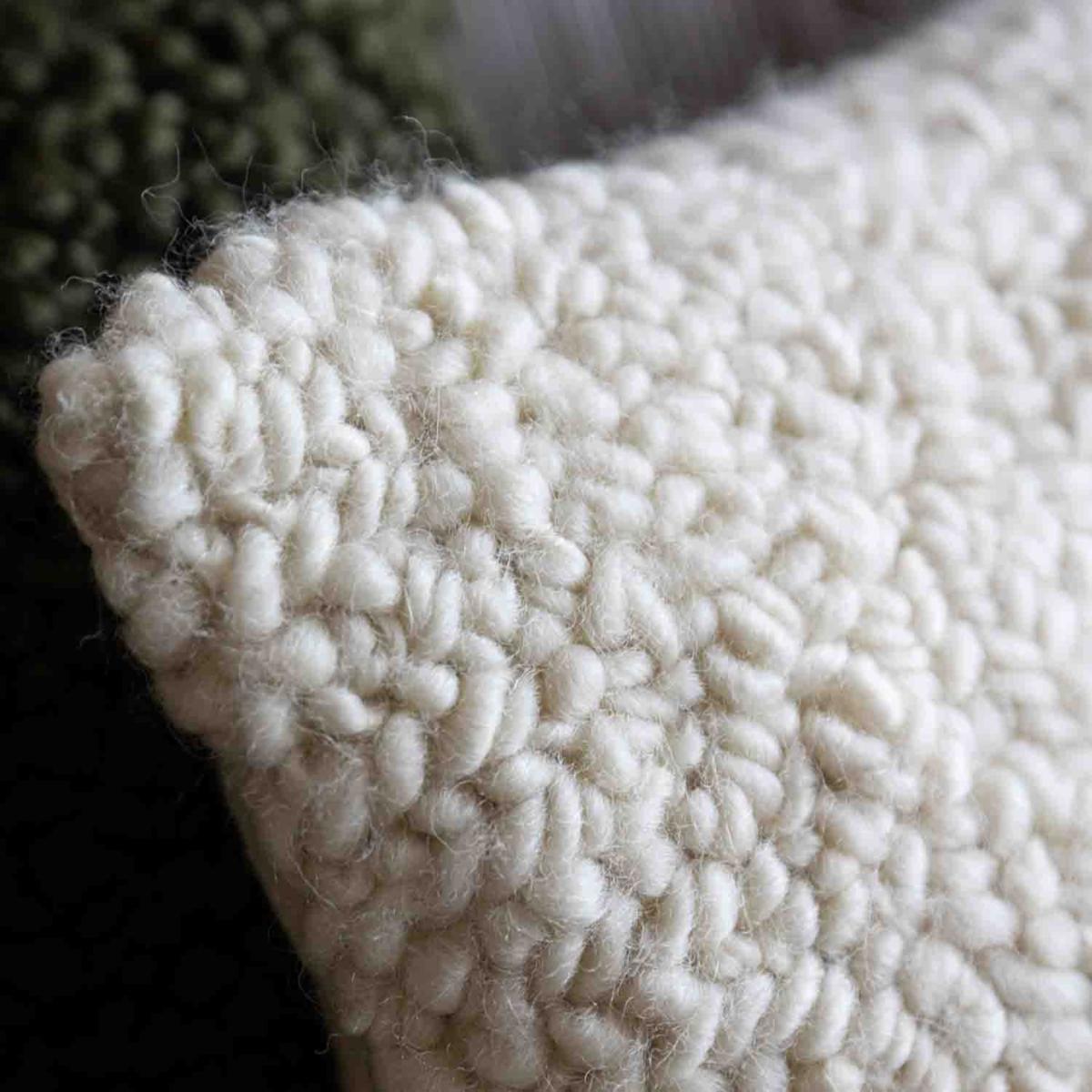 White Chunky Cream Boucle Cushion Rockett St George – image 8
