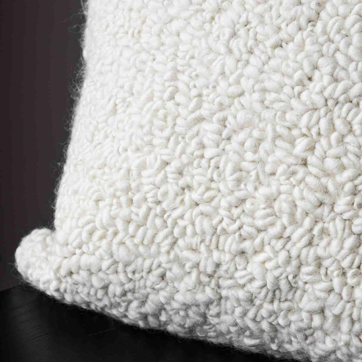 White Chunky Cream Boucle Cushion Rockett St George – image 9