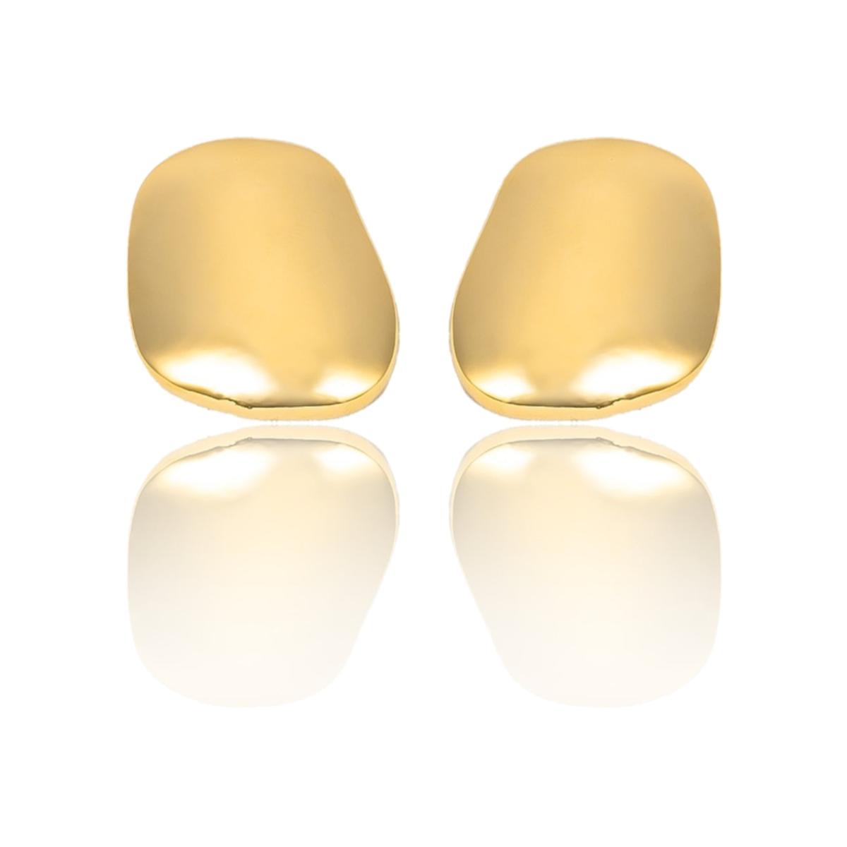 Women's Gold Smooth Oversized Cushion Shape Earrings | Shymi – image 1