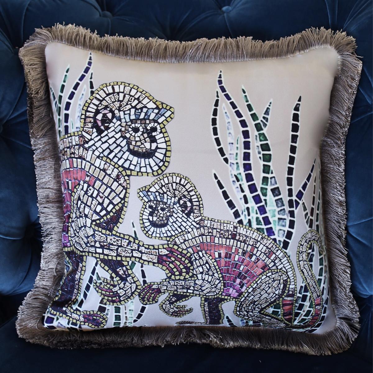 Mother And Baby Monkey Cushion - Beige Cassandra Hone – image 2