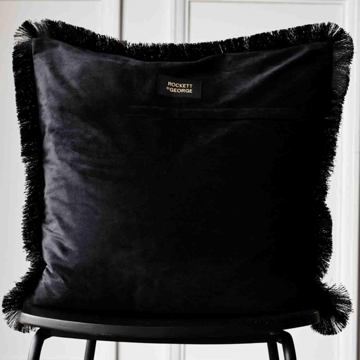 Marble Velvet Fringed Cushion Rockett St George – image 3