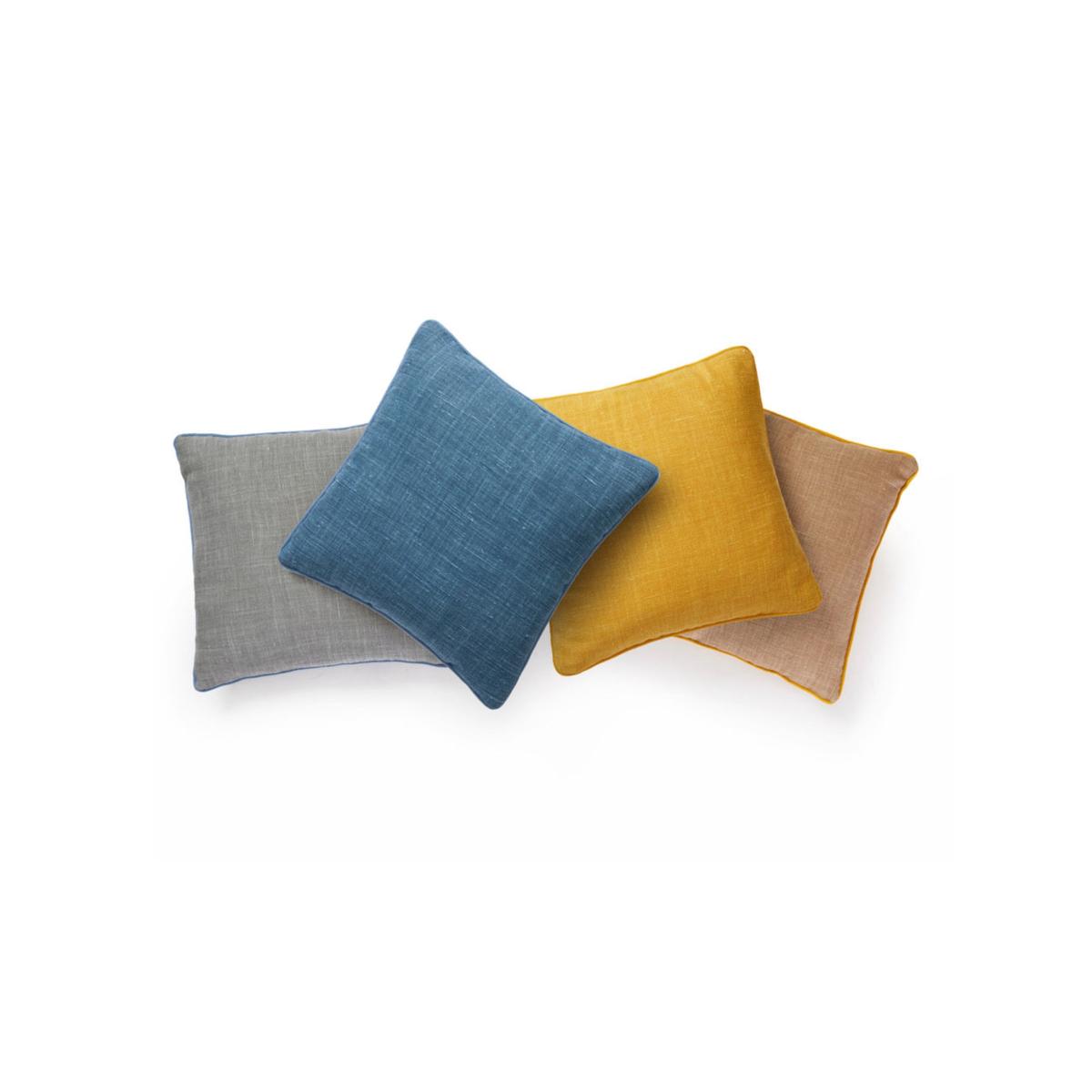 Blue / Grey Lino Reversible Cushion - Blue/Grey One Size Fameed Khalique Ltd – image 7
