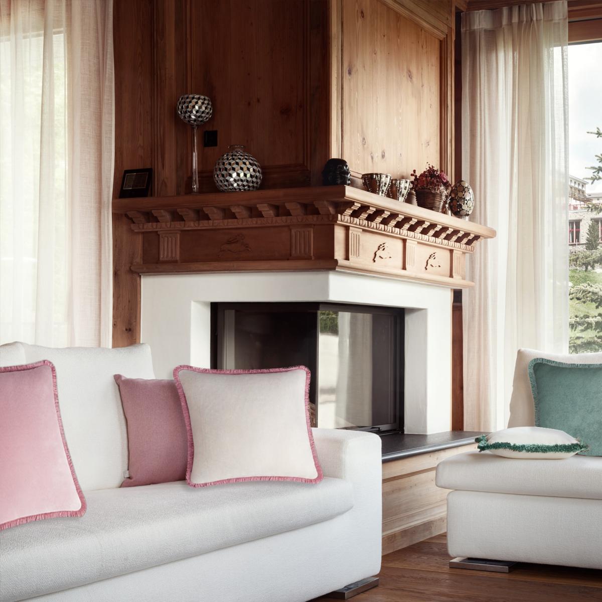 Pink / Purple Wool Pink Cushion Large Size Lo Decor – image 3