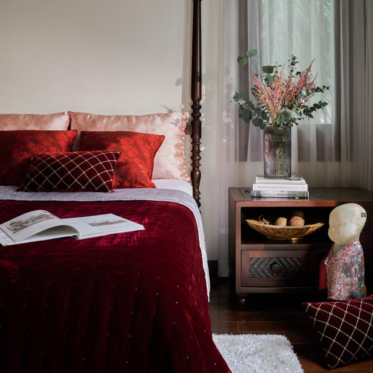 Hanoi Cushion - Burgundy- Small The Annam House – image 3