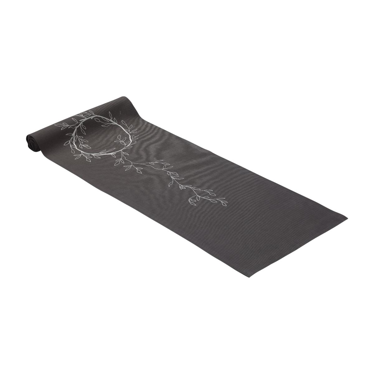 Grey Wreath Tablerunner Irish Linen House