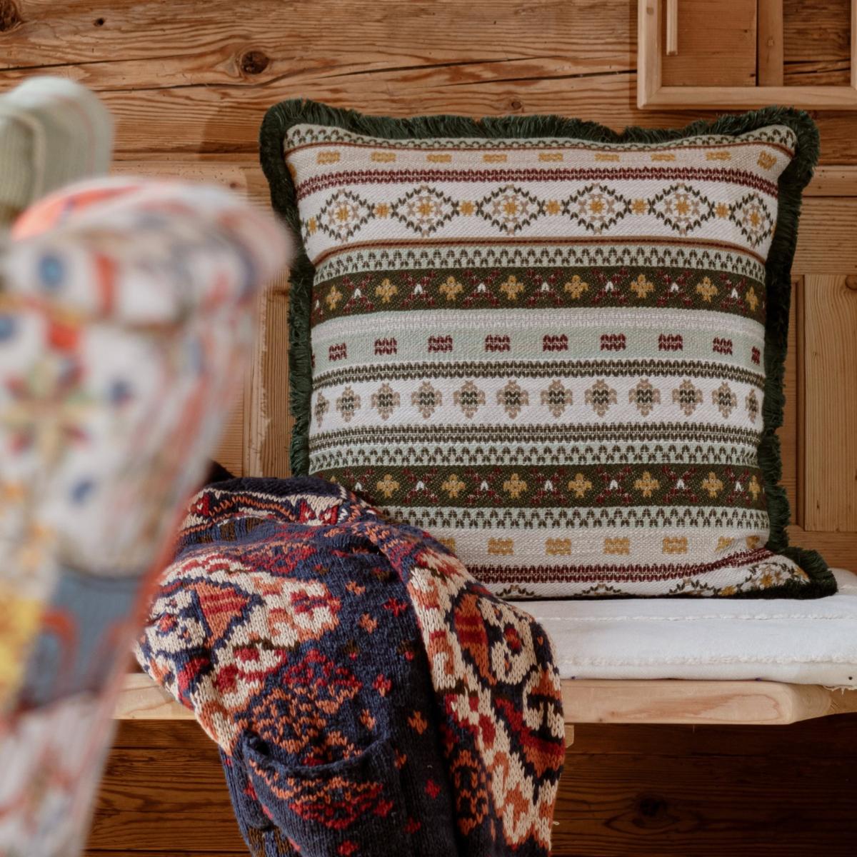 Brown / Green / Yellow Gaisstein Square Cushion By Mindthegap – image 2