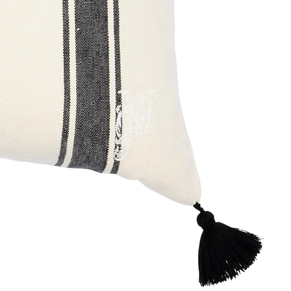 Black / White Hajdu Stripe Heavy Linen Cushion Mindthegap – image 3