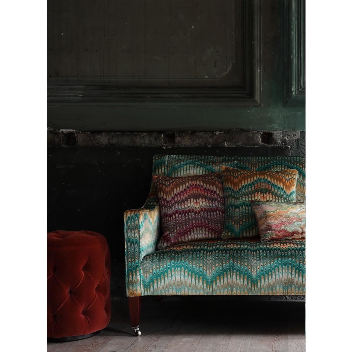Pink / Purple / Neutrals Dahlia Plumes Velvet Cushion Susi Bellamy – image 3