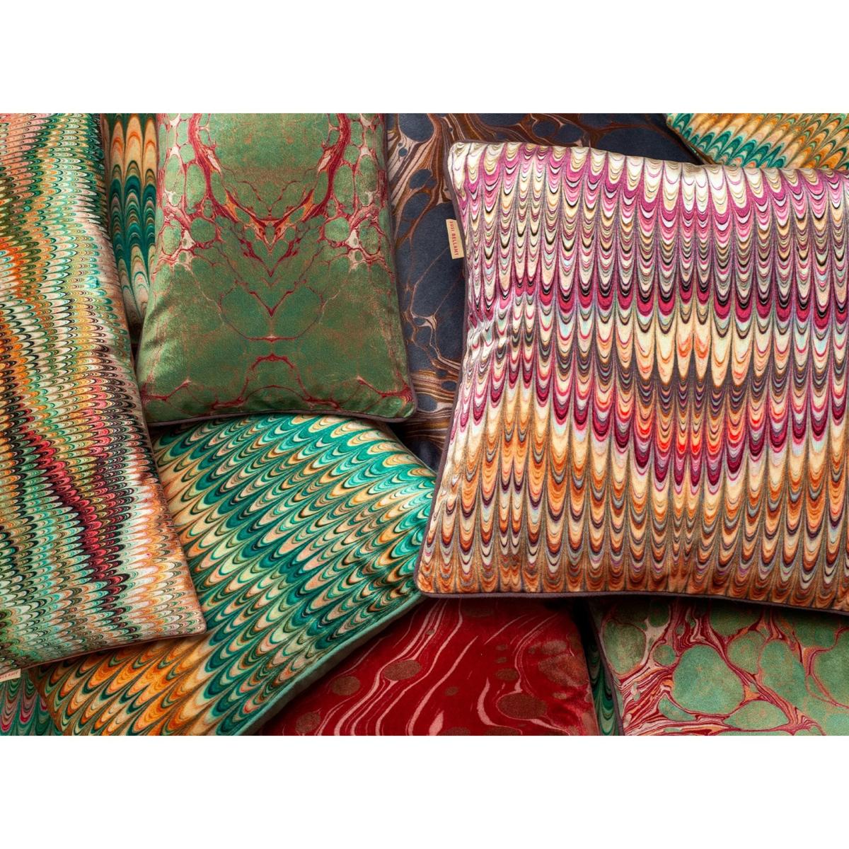 Pink / Purple / Neutrals Dahlia Plumes Velvet Cushion Susi Bellamy – image 4