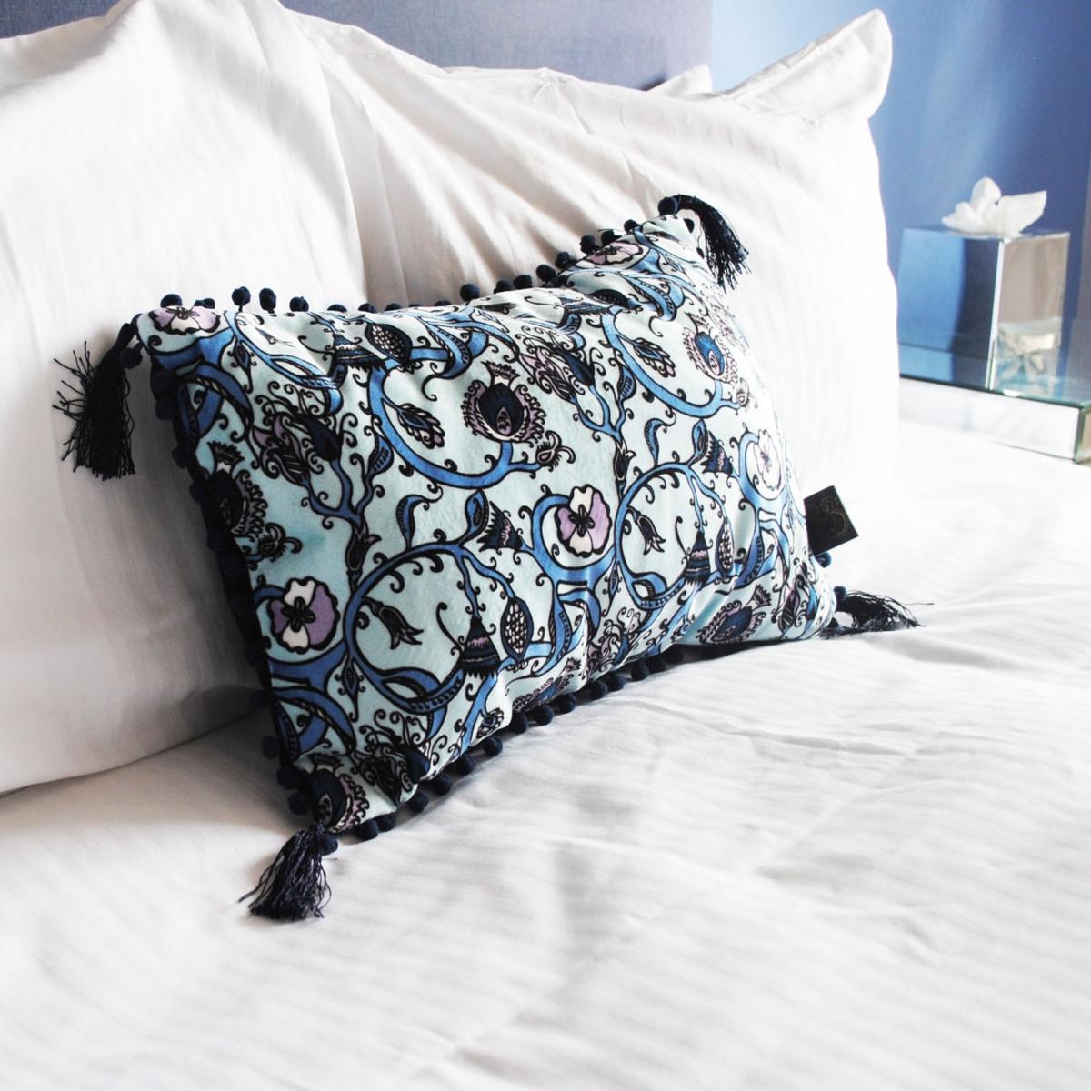 The Decorative Thistle Blues Rectangle Cushion Laura B Interiors – image 2