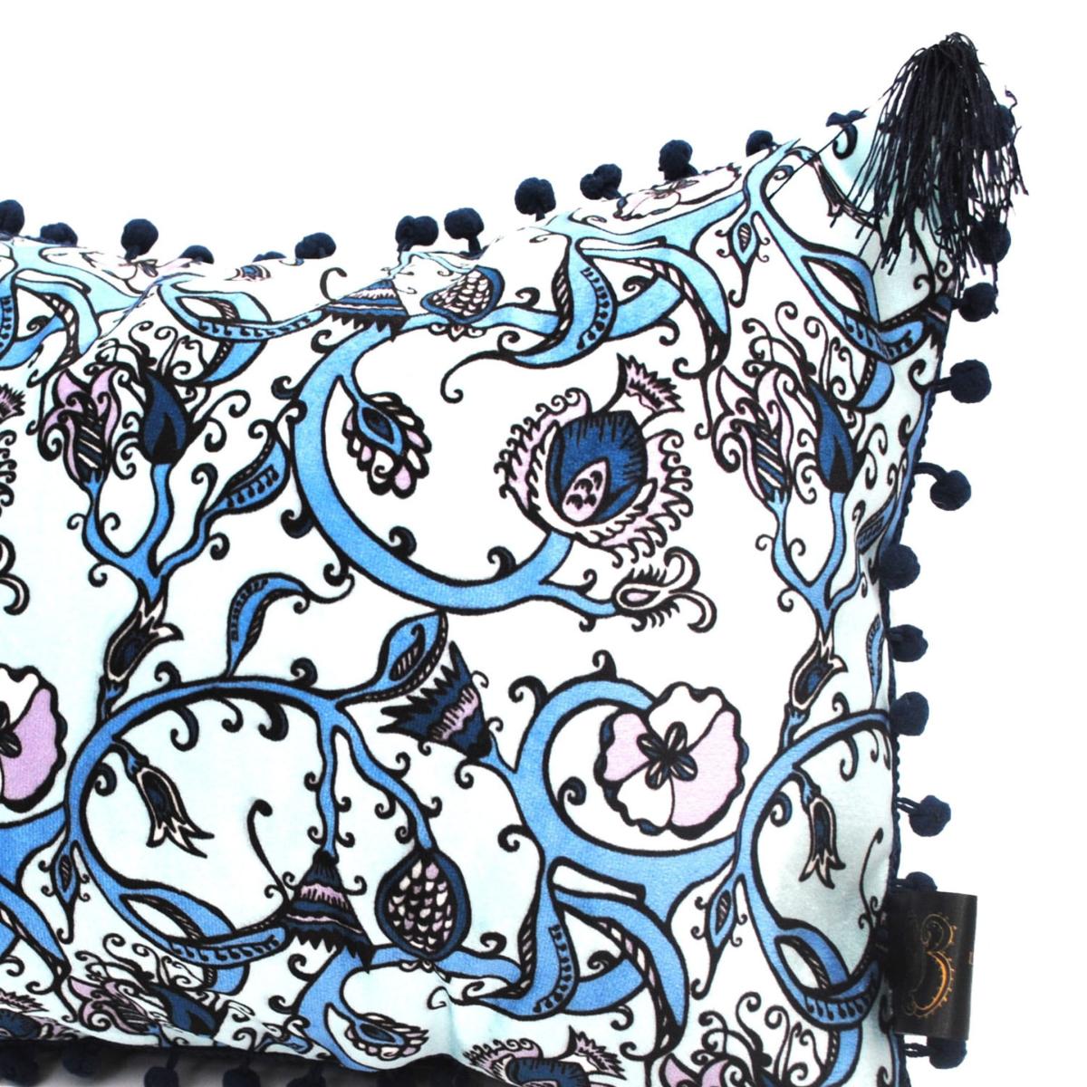 The Decorative Thistle Blues Rectangle Cushion Laura B Interiors – image 3