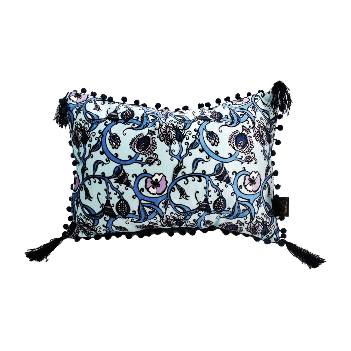 The Decorative Thistle Blues Rectangle Cushion Laura B Interiors – image 1