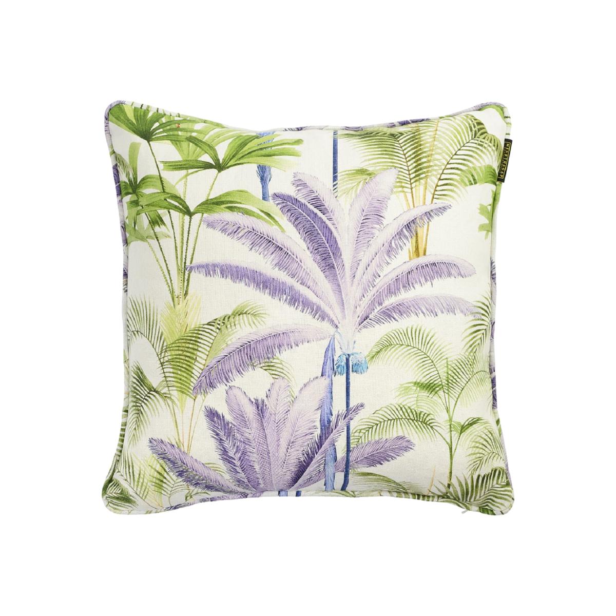 Green / Pink / Purple Palmeras / Frost Grey Linen Cushion By Mindthegap – image 1