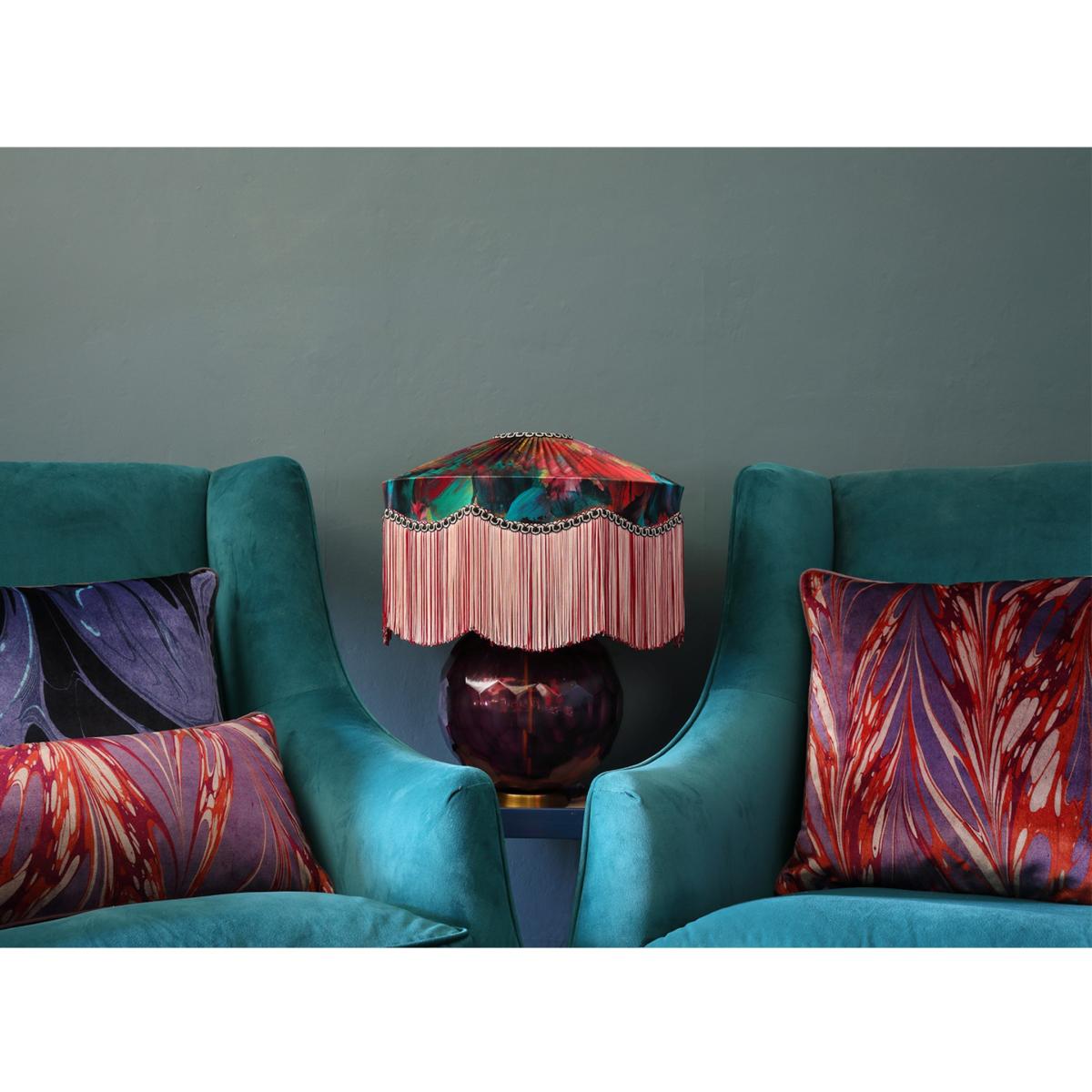 Pink / Purple / Yellow Jewelled Neptune Velvet Cushion One Size Susi Bellamy – image 4