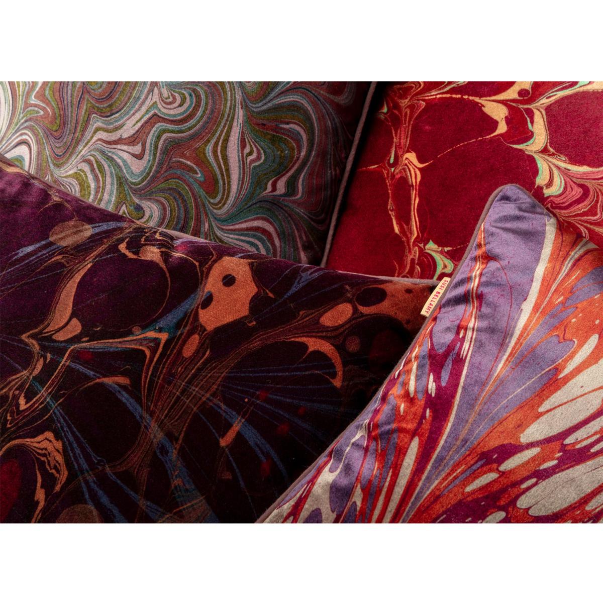 Pink / Purple / Yellow Jewelled Neptune Velvet Cushion One Size Susi Bellamy – image 5