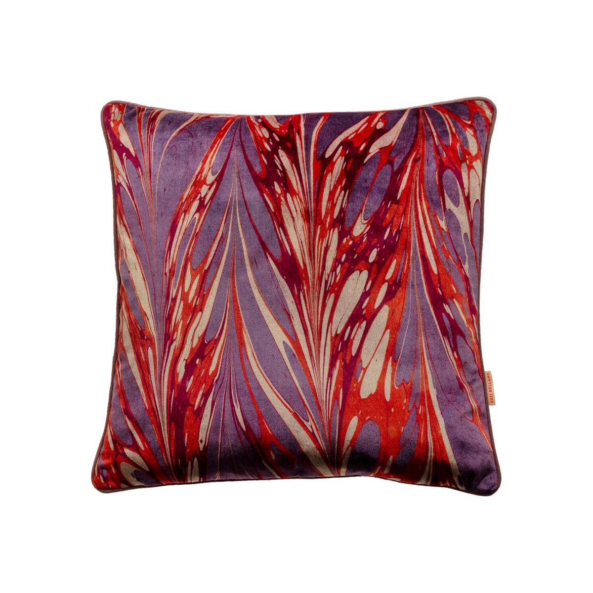 Pink / Purple / Yellow Jewelled Neptune Velvet Cushion One Size Susi Bellamy – image 1