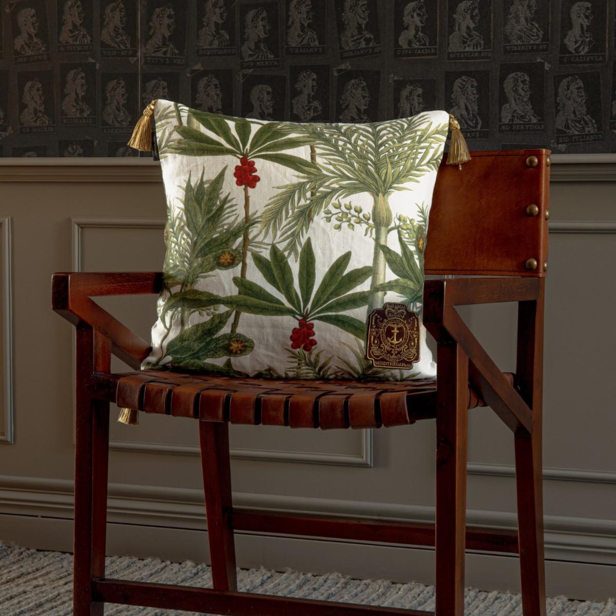 Yellow / Orange / Green Madagascar Linen Square Cushion By Mindthegap – image 2