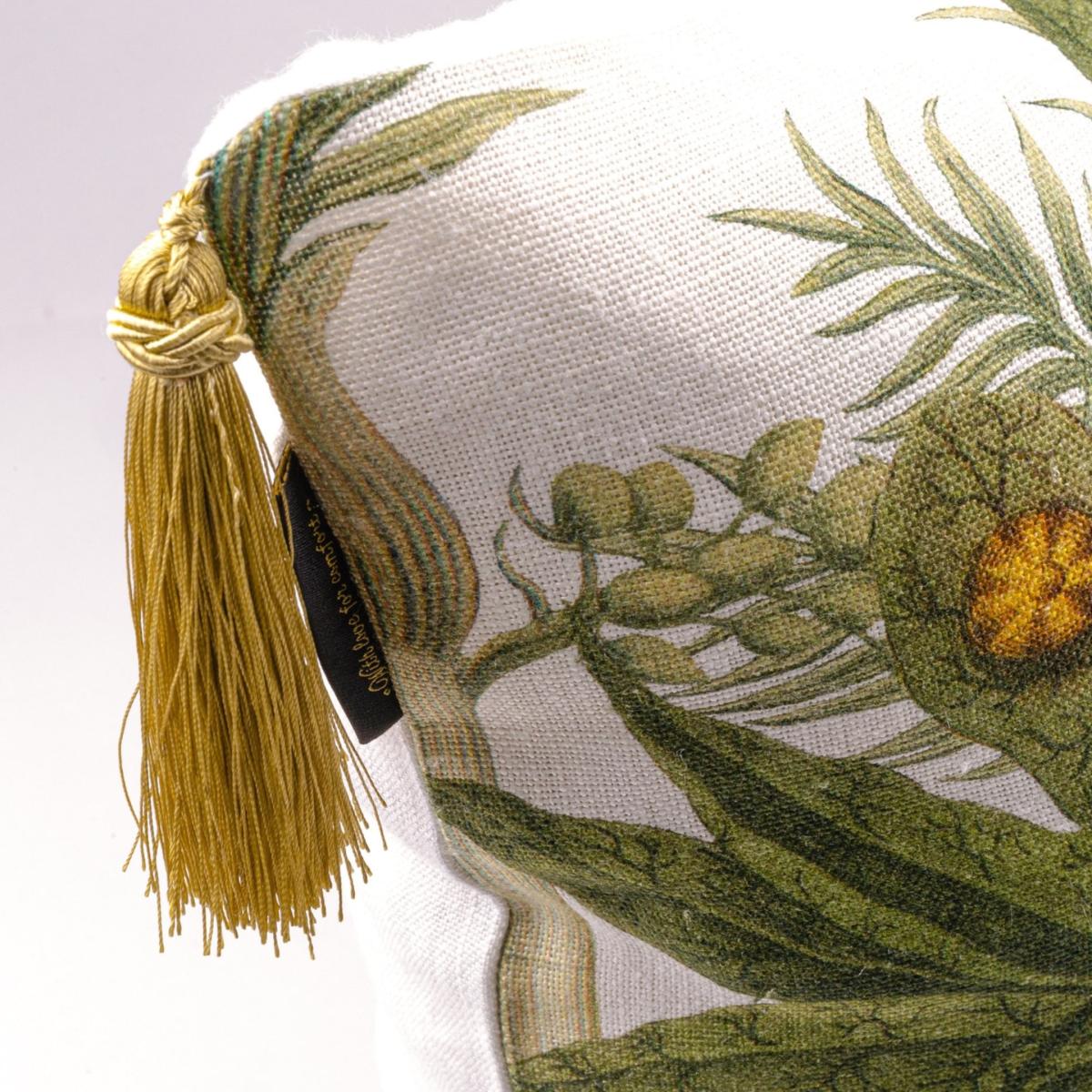 Yellow / Orange / Green Madagascar Linen Square Cushion By Mindthegap – image 3