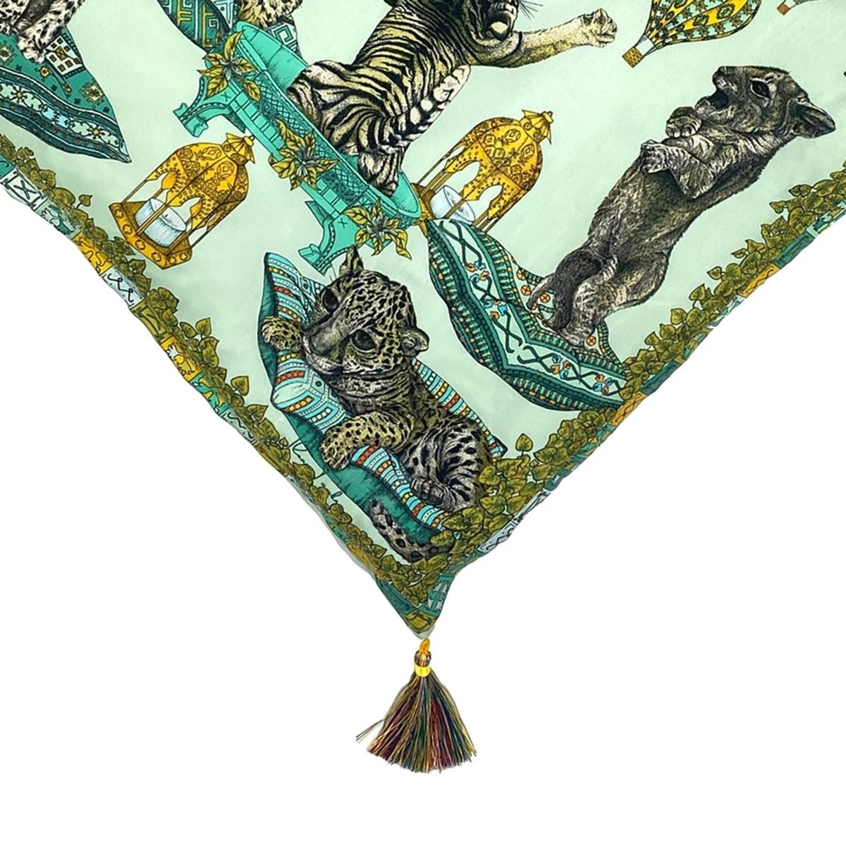 Silk Cushion The Cats Empire Green Ilona Tambor – image 2