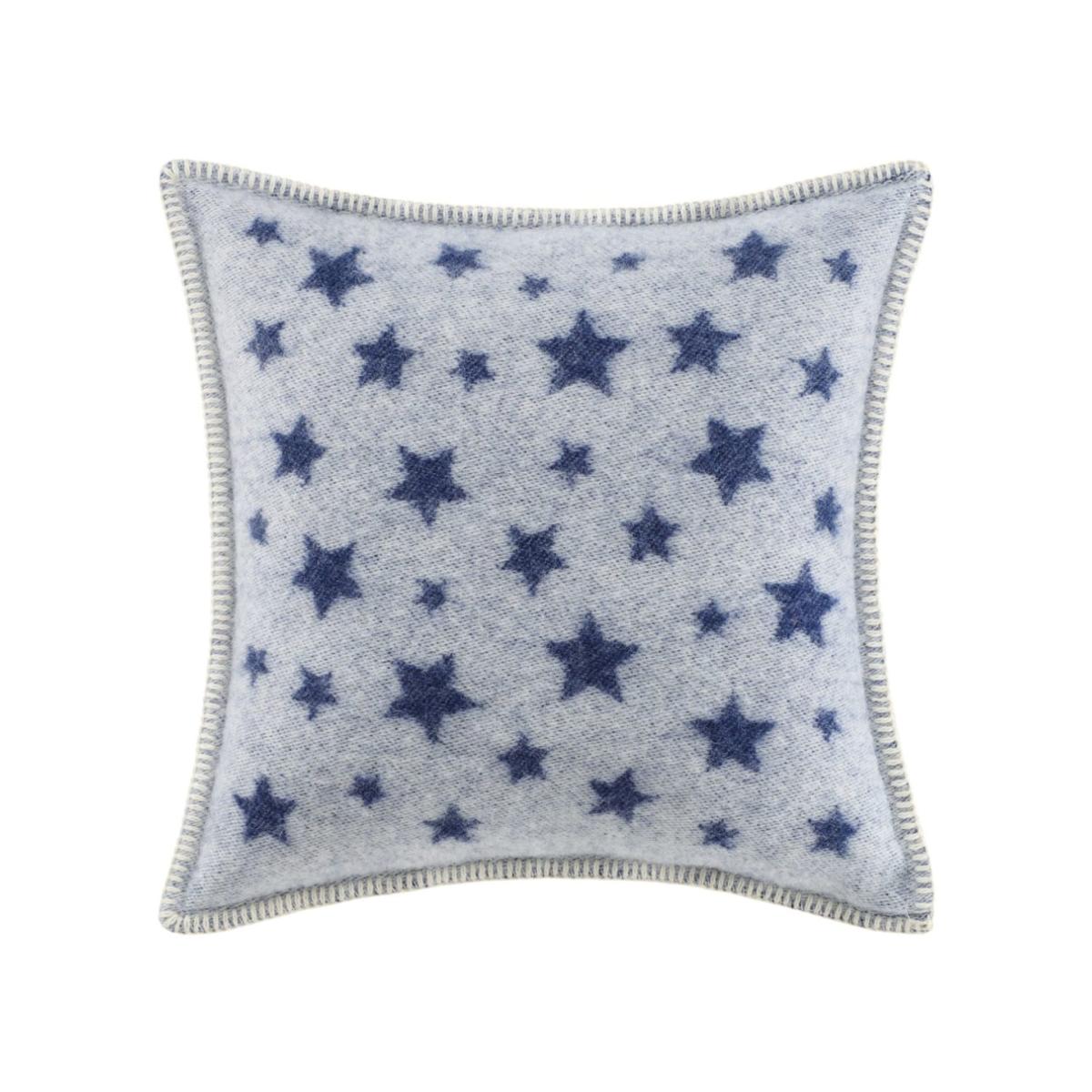 Blue / White Blue Stars Wool Cushion J. j.textile – image 2