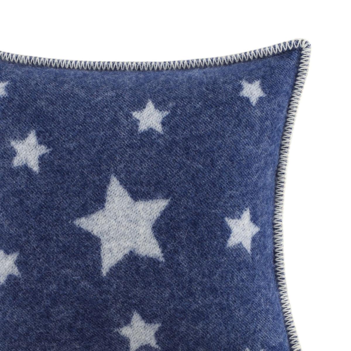 Blue / White Blue Stars Wool Cushion J. j.textile – image 3