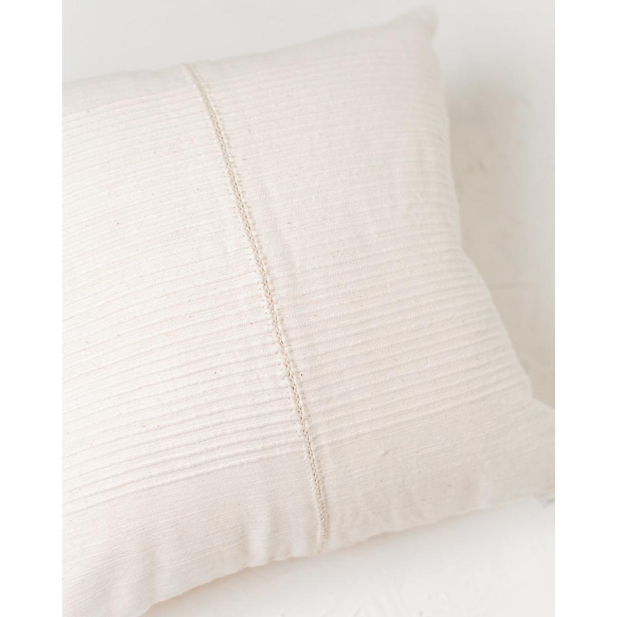 White Riviera Hand-Stitch Throw Pillow Natural One Size Acacia Creations – image 3