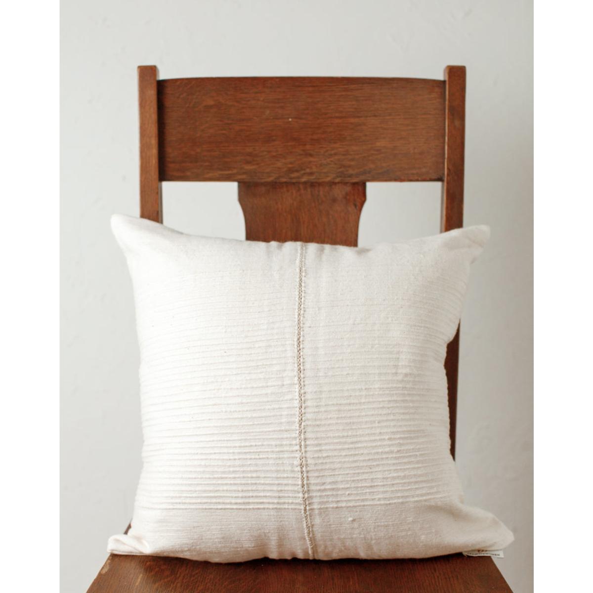 White Riviera Hand-Stitch Throw Pillow Natural One Size Acacia Creations – image 5