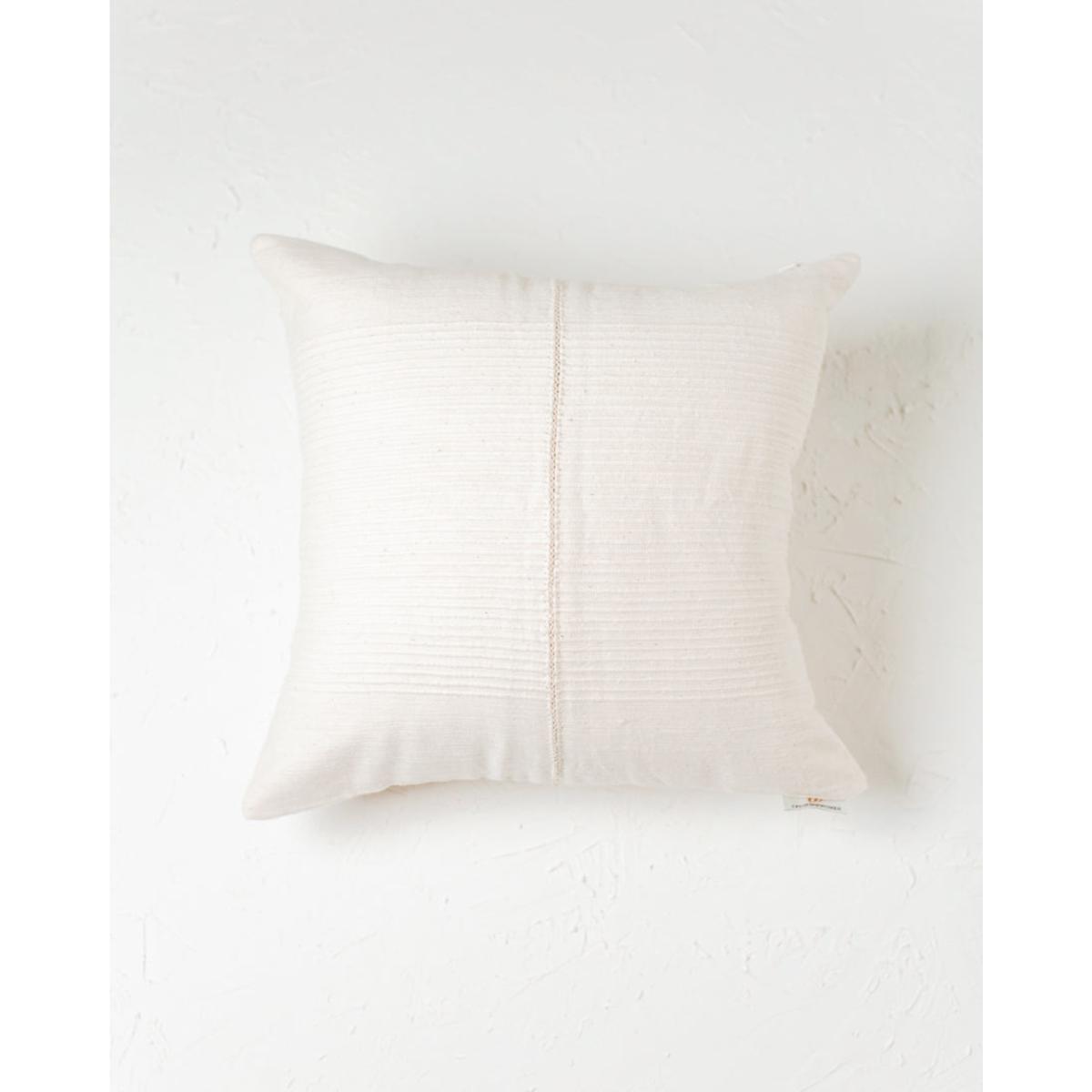 White Riviera Hand-Stitch Throw Pillow Natural One Size Acacia Creations – image 6