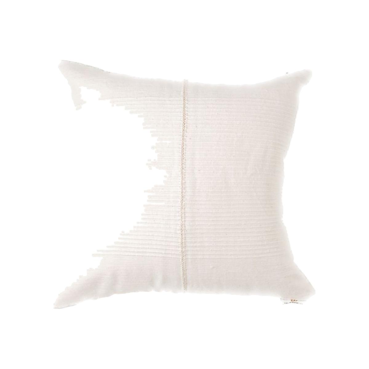White Riviera Hand-Stitch Throw Pillow Natural One Size Acacia Creations – image 1