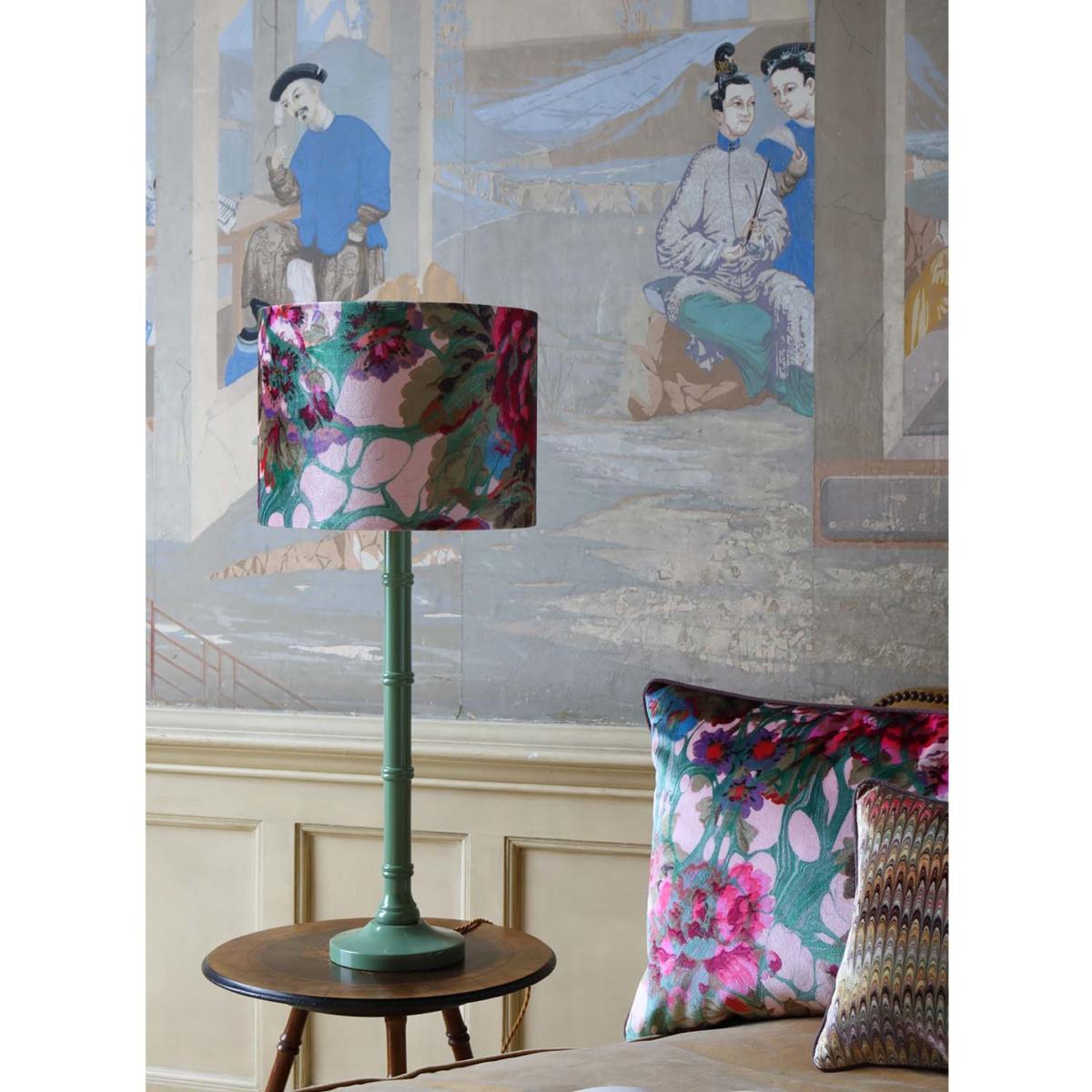 Pink / Purple / Blue Pink Rose Marbled Velvet Cushion One Size Susi Bellamy – image 2