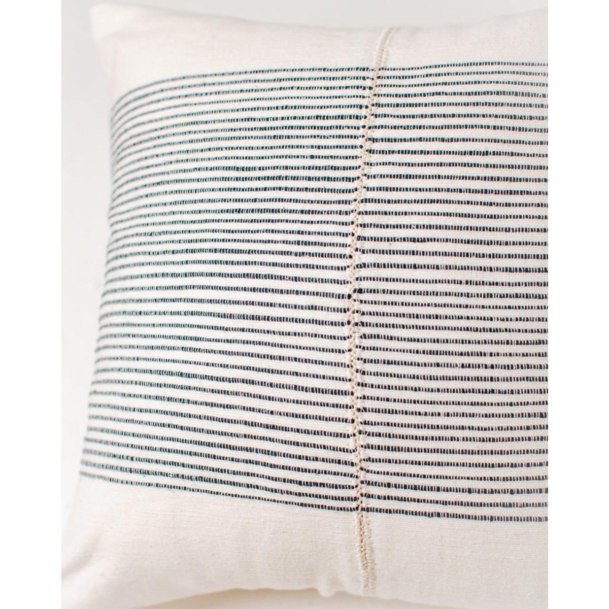 Blue / White Riviera Hand-Stitch Throw Pillow Navy Acacia Creations – image 2