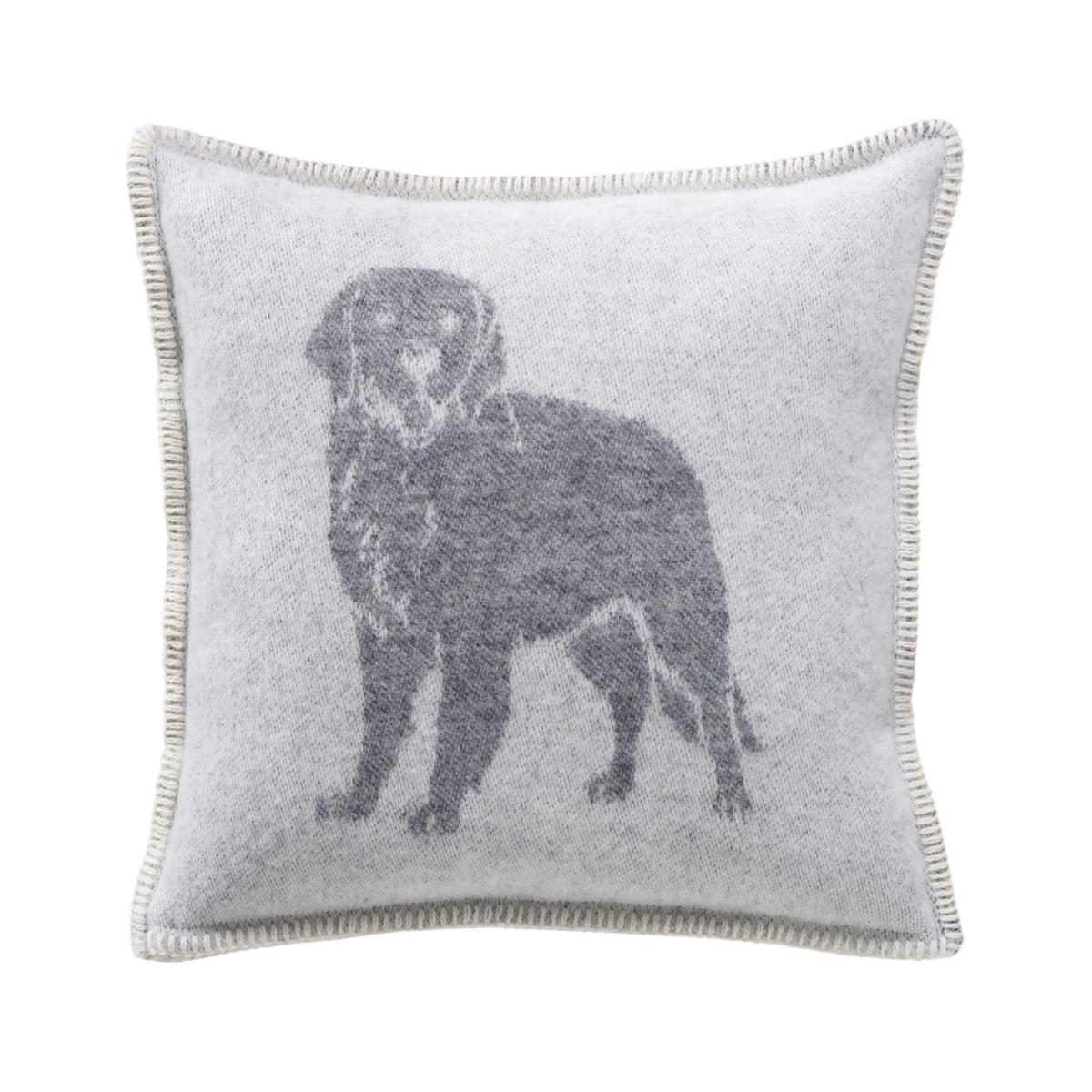 Grey / Neutrals / White Grey Dog Wool Cushion J. j.textile – image 4