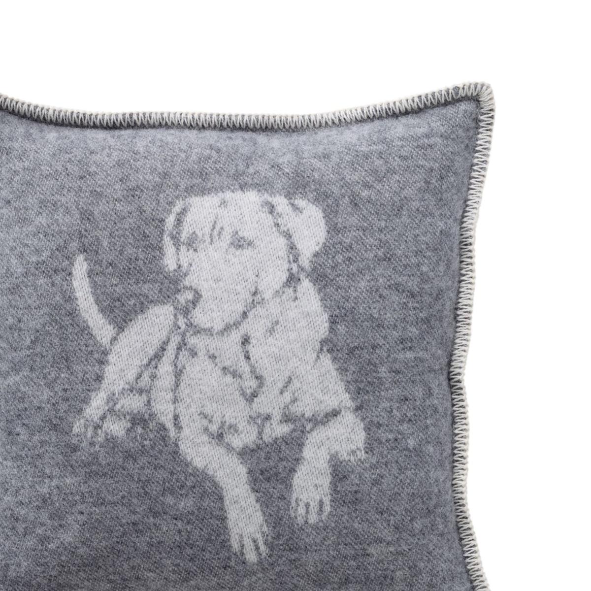 Grey / Neutrals / White Grey Dog Wool Cushion J. j.textile – image 5