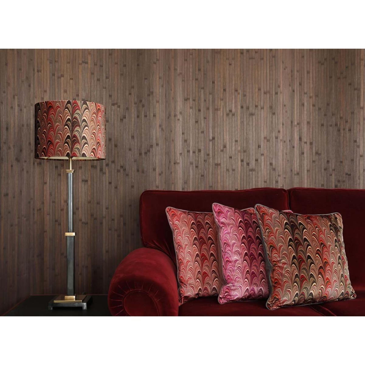 Neutrals / Black / Grey Autumn Fine Comb Velvet Cushion Susi Bellamy – image 4