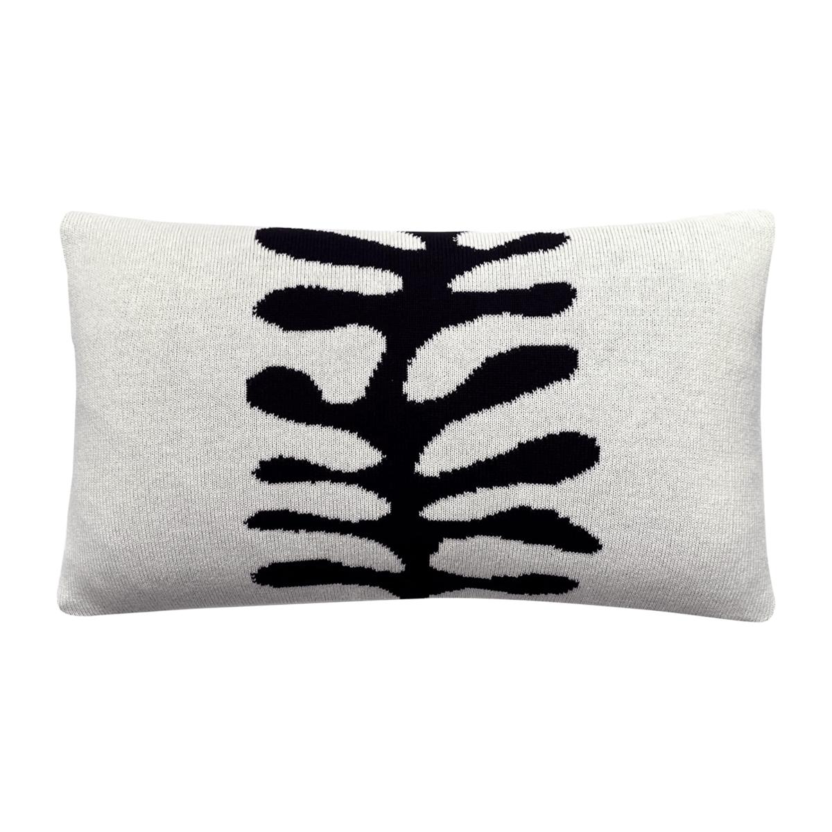 Organic Shape Wool & Cashmere Knitted Cushion Rectangular White One Size Ingmarson – image 1